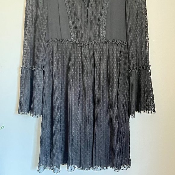 Maje Black Lace Polka Dot Bell Sleeve Dress - Picture 8 of 13